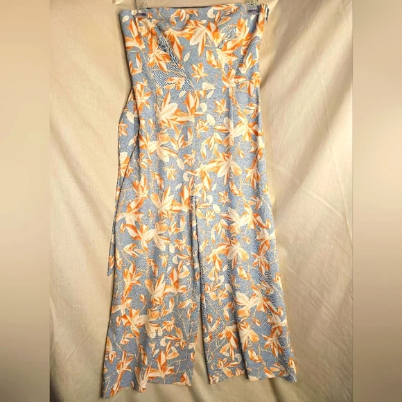 H&M Women Jumpsuit, Size 8, Color: Blue, Off white, orange - Picture 4 of 12